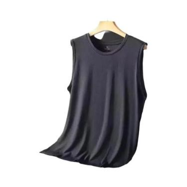 Imagem de Camiseta Regata Masculina Leve De Seda Gelada Com Malha Para Esportes 