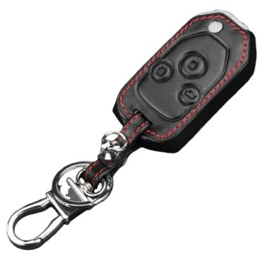 Imagem de Capa de couro para chave de carro remota com 2/3 botões, compatível com Honda Accord/Fit/Odyssey/Civic, capa dobrável dobrável para chave(3 buttons)