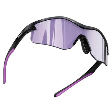 Imagem de DEAFRAIN Óculos de sol esportivos para mulheres, homens, corrida, softball, ciclismo, pesca, roxo, proteção UV, armação inquebrável TR90
