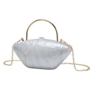 Imagem de ZUC Bolsa feminina de cor acrílica para noite bolsa clutch única transversal, Prata, One Size