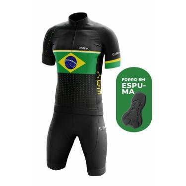 Imagem de Conjunto de Ciclismo Masculino Profissional Camisa+Bermuda com Forro em Gel Pro-Masculino