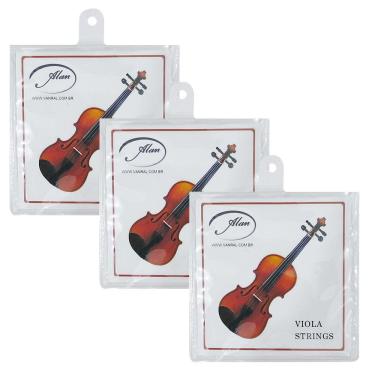Imagem de Kit 3 Encordoamentos de Aço para Viola Alan