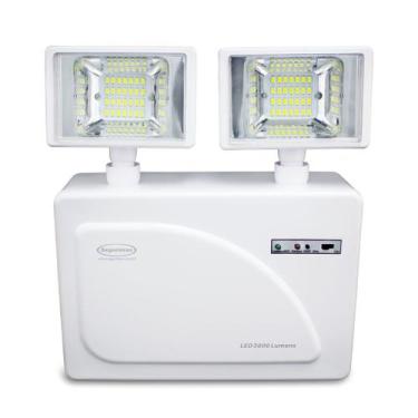 Imagem de Luminária Emergência Segurimax Led 2 Faróis 3000 Lumens