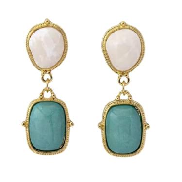 Imagem de Brincos estilo boêmio, clipes de orelha brancos e azuis, não perfurados para mulheres, casamento, festa de aniversário