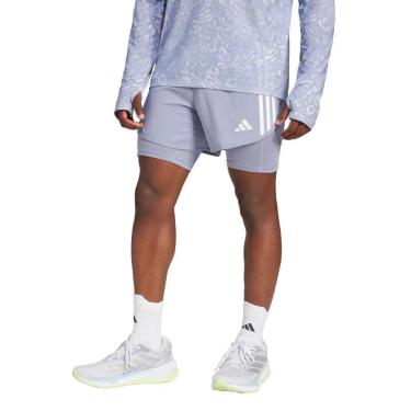 Imagem de Short Adidas Own the Run 3-Listras 2-in-1 Masculino-Masculino