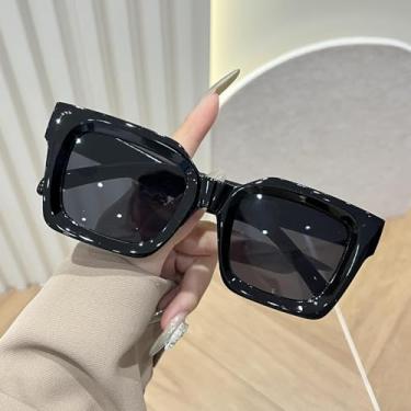 Imagem de Armações de óculos quadradas retrô chiques para mulheres e homens, lentes transparentes elegantes, óculos de armação quadrada para uso diário e estilo urbano, Estilo 1, One Size