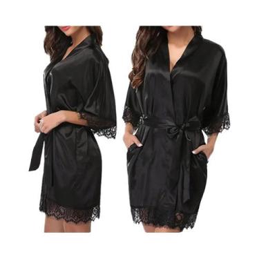Imagem de Pijamas De Seda De Gelo Para Mulheres Em Vermelho E Preto, Robes L XL,