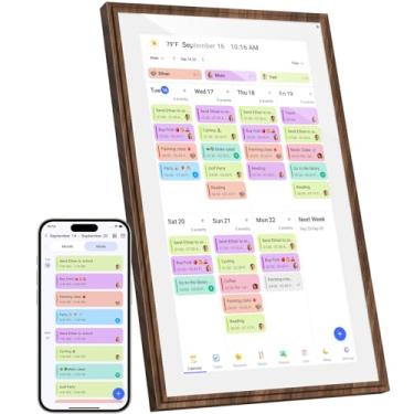 Imagem de Calendário digital, calendário digital WiFi inteligente de 15,6 polegadas e tabela de tarefas, tela sensível ao toque IPS 1920 x 1080 HD para horários familiares, parede/mesa, compartilhe momentos
