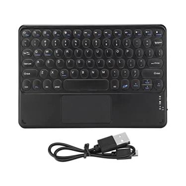 Imagem de Teclado Touchpad, Teclado Sem Fio Com Bluetooth Recarregável Com 10 Polegadas E Volta, Touchpad Portátil, Mini Teclado Sem Fio Ultra Slim(Preto)