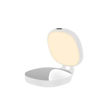 Imagem de Sanpyl Luz Magnética de Selfie Com Espelho para Telefone, Luz de Preenchimento de Selfie Recarregável de LED para Selfies, Fotografia, Maquiagem de Vlog, Temperatura de 3 Cores (Branco)