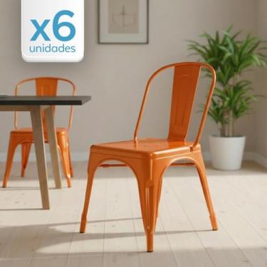 Imagem de Kit 6 cadeiras Iron Tolix Laranja