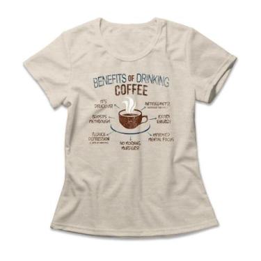 Imagem de Camiseta Feminina Coffee Benefits - Studio Geek, P, Mescla banana