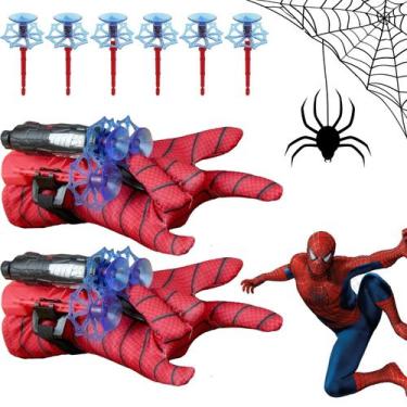 Imagem de 02 Luvas Lança Teia Spider Man Homem Aranha Brinquedo Meninos - Art Br