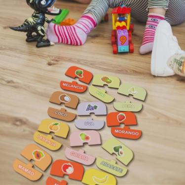 Imagem de Quebra Cabeça Jogo Didático Diversão MDF para Alfabetização - R9 Decor