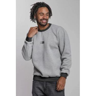 Imagem de Blusa Masculina Moletom Gola Careca Polo Wear Cinza Médio, Cinza médio