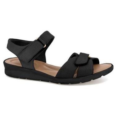 Imagem de Sandália Feminina Usaflex MA03005 Couro Anabela Baixo Cor:;Tamanho:35;Genero:Feminino-Feminino