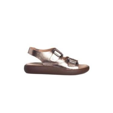 Imagem de Sandália Feminina Opananken Comfy Couro Prata Velho-Feminino