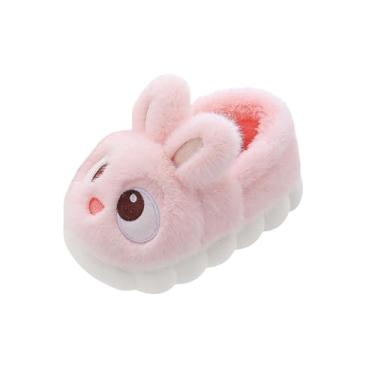 Imagem de Pantufas femininas versáteis e fofas com forro de lã e sola grossa, modernas, para outono e inverno, rosa, 34