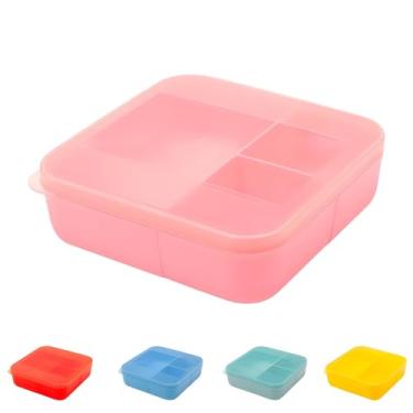 Imagem de Pote Marmita Miami DUP 700ml 3 Divisórias Tampa Hermética Micro-Ondas Lava-Louças Freezer Bpa Free (Rosa)