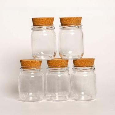 Imagem de Kit 10 Potes de Vidro para Temperos 200ml com 42 Adesivos Organizadores, Porta Condimentos Transparente para Cozinha e Despensa (5 Potes SEM Etiqueta)