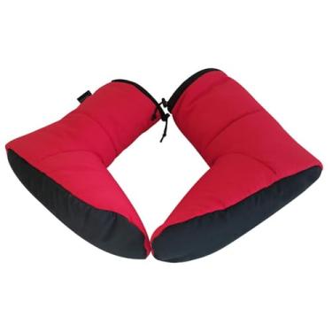 Imagem de Dynwave Botinhas de inverno para homens e mulheres, pantufas, calçados, aquecedores de pés, meias quentinhas e aconchegantes para camping, saco de dormir, Red M