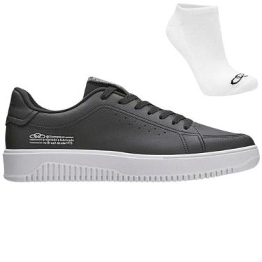 Imagem de Tênis Olympikus Eros Masculino e Meia, 44, Preto, Branco, Masculino