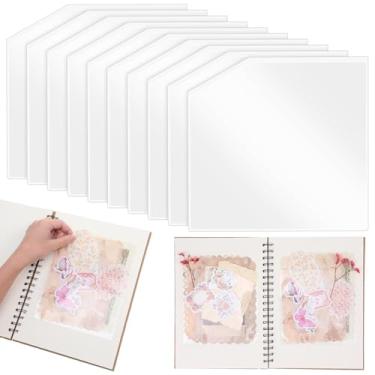 Imagem de Molain 10 bolsos adesivos transparentes, bolsos autoadesivos de canto de 15 x 15 cm, bolsos adesivos adicionam espaço de armazenamento para agendas, cadernos, pastas, cartões de índice, escritório