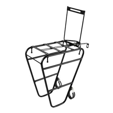 Imagem de oshhni Bagageiro dianteiro para bicicleta, suporte para bagagem, suporte de metal para alforjes, para viagens de bicicleta, ciclismo de montanha e estrada.