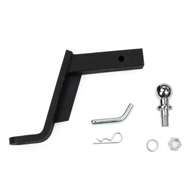 Imagem de Autekcomma Kit de montagem de bola de engate de reboque com esfera de 5 polegadas e pino de engate de 1,5 cm, bola de engate serve para receptor de 5 cm, queda de 20 cm, engate de bola de capacidade