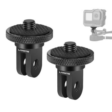 Imagem de LANXIRE Adaptador de tripé de câmera de alumínio 1/10.2 cm-20 suportes adaptadores de conversão compatíveis com câmeras de ação Gopro Insta360 e outros acessórios padrão de 1/4, adaptador de montagem