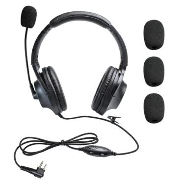 Imagem de stdgove Fone de ouvido Walkie Talkie sobre a orelha, redutor de ruído, fone de ouvido com microfone Ptt Boom para Motorola Rádio de 2 pinos CLS 1110 1410 cp200 cp185 cp100d dlr 1060 (protetores de