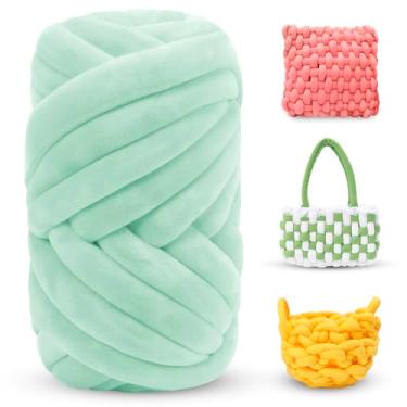 Imagem de LEREATI Fio grosso grosso para tricô de braço fio de tubo jumbo macio e grosso, fio de veludo para bolsas de crochê, tricô manual, tapetes de cama para animais de estimação, travesseiros, artesanato