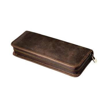 Imagem de Estojo De Lápis Multifuncional Em Couro Com Organizador Para Canetas, 