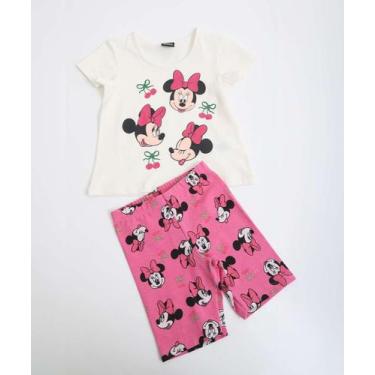 Imagem de Conjunto Infantil Estampa Minnie Disney Tam 1 a 3 Rosa-66198, Off whit