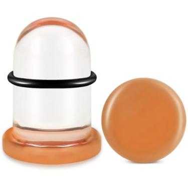 Imagem de WINSENET Kit de alongamento de orelha de vidro, 2-4 peças, plugues de 8 a 22 mm para medidores de orelha com anéis de borracha, kit de alongamento de orelha de vidro com alargador de orelha, joia para