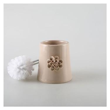 Imagem de Escova de vaso sanitário de cerâmica para banheiro, suporte de escova de vaso sanitário, cabo longo, base de lavagem, conjunto de limpeza de vaso sanitário esfregão de vaso sanitário