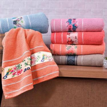 Imagem de Toalha de Banho Felpuda Pop Pássaros Laranja - PANOSUL