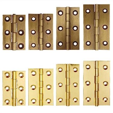 Imagem de 2 peças dobradiças de porta de latão 1/1.5/2/2.5/7.6 cm dobradiça de porta de armário de móveis para joias, caixa de madeira (dourado 5 cm)