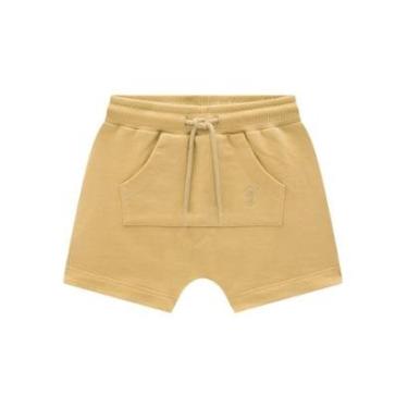 Imagem de Bermuda Bebê Menino em Moletinho Marrom Onda Marinha-Masculino