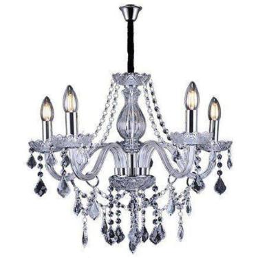 Imagem de Lustre Glam Maria Tereza Transparente 5 Braços E14 Taschibra
