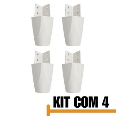Imagem de Kit Com 4 Pés Para Multiusos Móveis e GuardaRoupas em Plástico Resiste