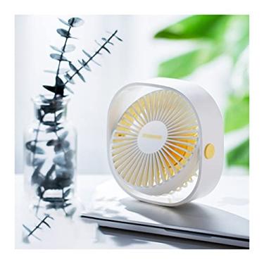 Imagem de U5GAAALPPQ9 Ventilador portátil USB ventilador de mesa 3 velocidades ajustável alimentado por USB pequeno ventilador para melhor resfriamento casa quarto escritório (cor: branco) (branco)