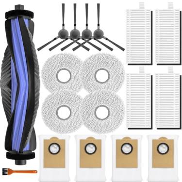 Imagem de Peças de reposição M3, acessórios compatíveis com aspirador de pó robô Lefant M3, 1 escova de rolo, 4 escovas laterais, 4 sacos de pó, 4 filtros HEPA, 4 almofadas de esfregão