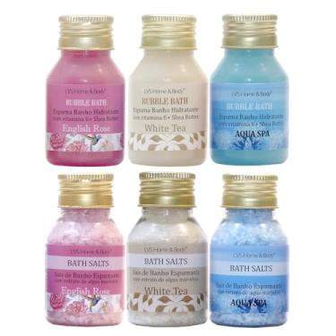 Imagem de Kit com 3 Mini Espuma de Banho Hidratante 60ml cd + 3 Mini Sais Espumantes 70ml cd