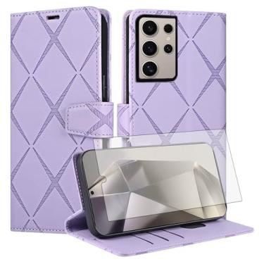 Imagem de Asuwish Capa de telefone para Samsung Galaxy S25 Ultra 5G Capa carteira com protetor de tela de vidro temperado PU couro sintético flip suporte para cartão de crédito celular S25Ultra 25S S 25 25Ultra