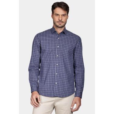 Imagem de Camisa Aramis Regular Xadrez Bicolor Bolso Marinho/Branco-Masculino