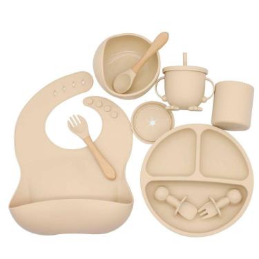 Imagem de Kit Refeição Infantil Babador Prato Tigela Talher Copinho