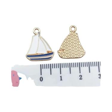 Imagem de Pingentes De Âncora Náutica, Barco À Vela E Boia Salva-Vidas (10 Peças
