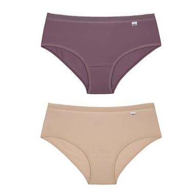 Imagem de Kit 2 Calcinhas Cintura Alta Delrio Cobre Bumbum Respirável Algodão, A