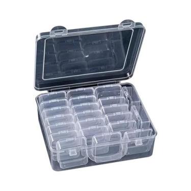 Imagem de Mini Caixa Organizadora De Plástico Transparente Com Tampa Articulada 